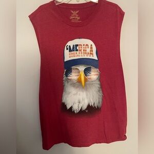 Faded Glory Kids Tank Top - Red with Eagle Graphic